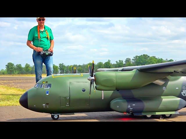 HOMEMADE XXXL TRANSALL C-160 RC SCALE AIRPLANE WITH TUG DEMONSTRATION FLIGHT