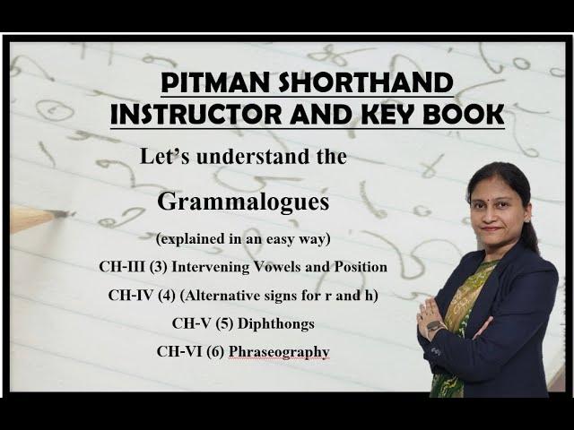 Grammalogues Ch-III, IV, V, VI (explained in an easy way) (Pitman Shorthand Video - 191)