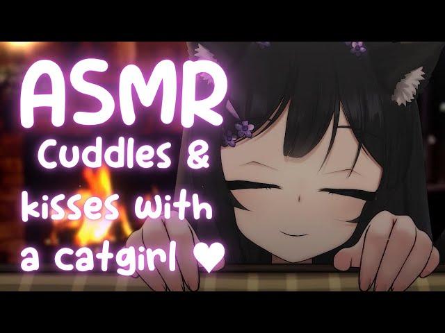 [ASMR] Catgirl gives meows, nya's & kisses  scratching, tapping, purring & kisses and more!~