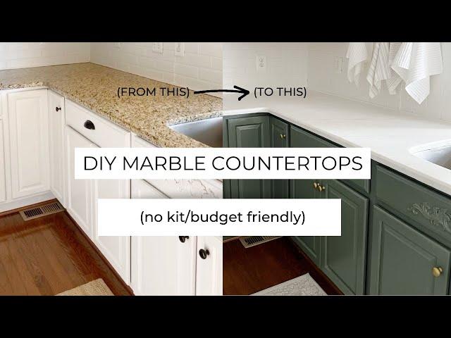 DIY FAUX MARBLE COUNTERTOP TUTORIAL | HOW TO PAINT FAUX MARBLE COUNTERTOPS | BUDGET FRIENDLY