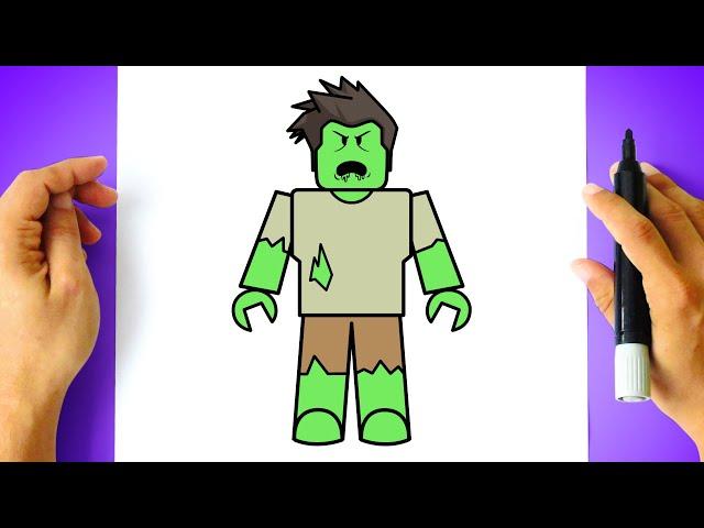 How to DRAW a ROBLOX ZOMBIE - Roblox Drawing