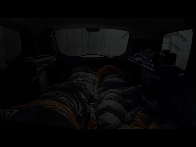 10 Hours ️ Fall asleep in a cozy car cabin with heavy rain and thunder - Sounds for sleeping