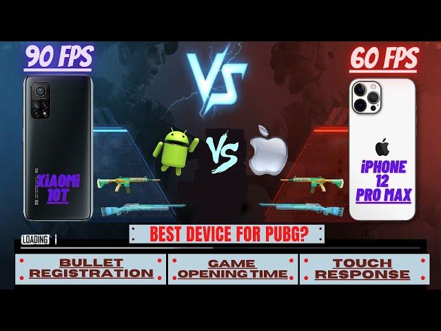 Android vs iPhone PUBG Comparison Test - 60fps vs 90fps - Mi 10T VS iPhone 12 Pro Max |Best for PUBG