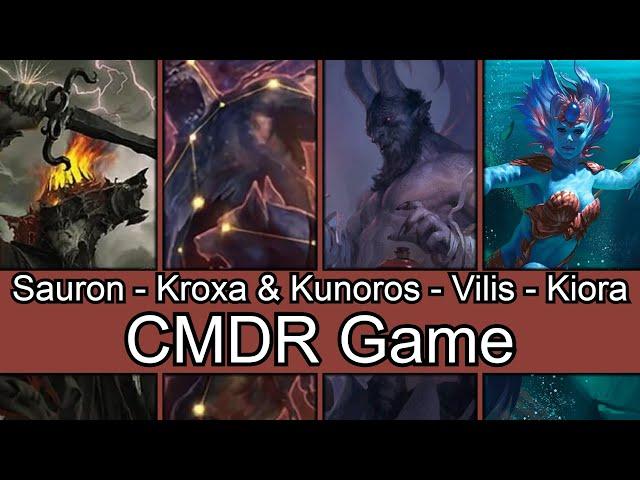 Sauron vs Kroxa & Kunoros vs Vilis vs Kiora EDH / CMDR game play for Magic: The Gathering