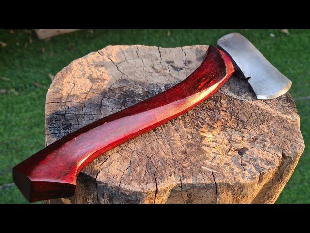 Amazing woodworking art on an axe handle with basic tools | Exquisite craftsmanship