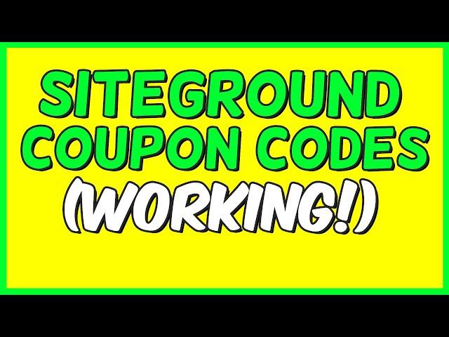 SITEGROUND COUPON CODE | NEW SITEGROUND DISCOUNT CODE & PROMO FOR 2021! (WORKING)