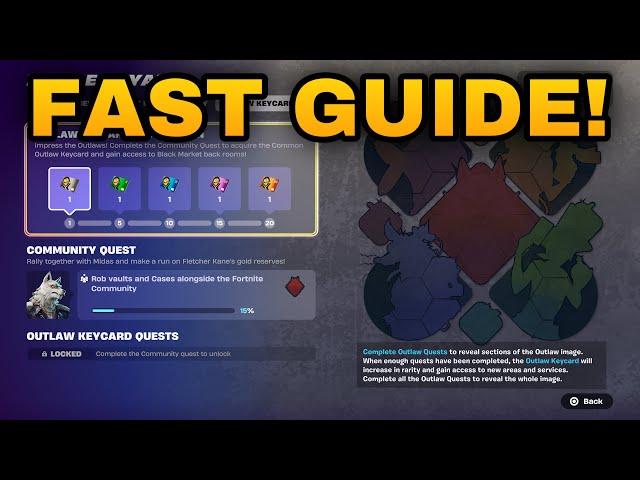 How To COMPLETE ALL OUTLAW KEYCARD PROGRESSION QUESTS CHALLENGES in Fortnite! (Quests Guide)