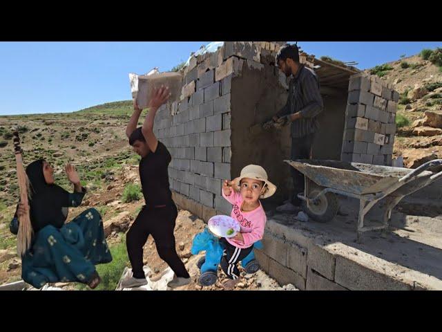 Grandma's conflict with Masoud and Zahra's cement work in the nomadic hut