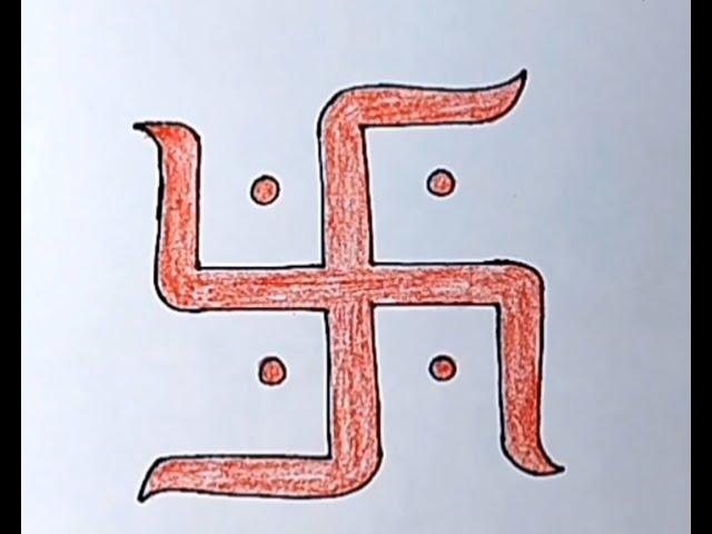 How to Draw Swastik Without Crossing | Shubh Labh | Easy Swastik Symbol Drawing #shorts