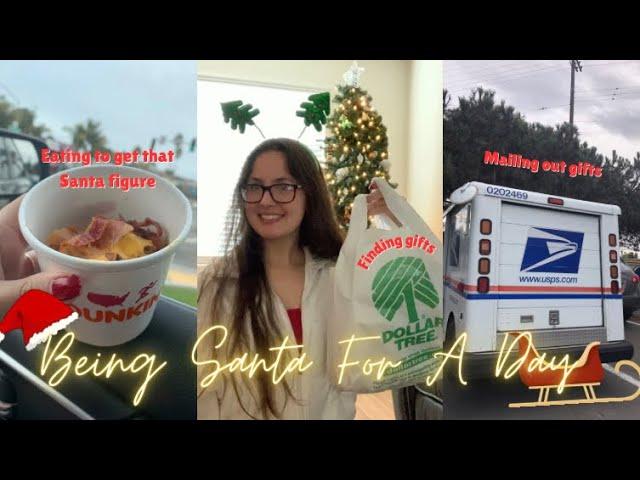 VLOGMAS DAY 10|Being Santa For A Day! |Eating,Finding Gifts, Dollar Tree Haul & Mailing Out Gifts