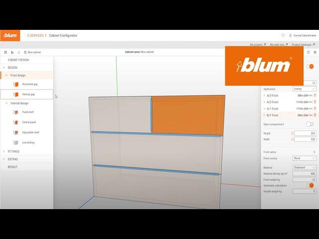 Cabinet Configurator – How do I customise the layout of fronts? | Blum