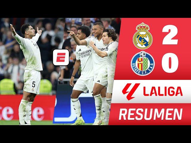 REAL MADRID GANÓ 2-0 a GETAFE. GOLES de MBAPPÉ Y BELLINGHAM. Están a 1 punto del BARCELONA | La Liga