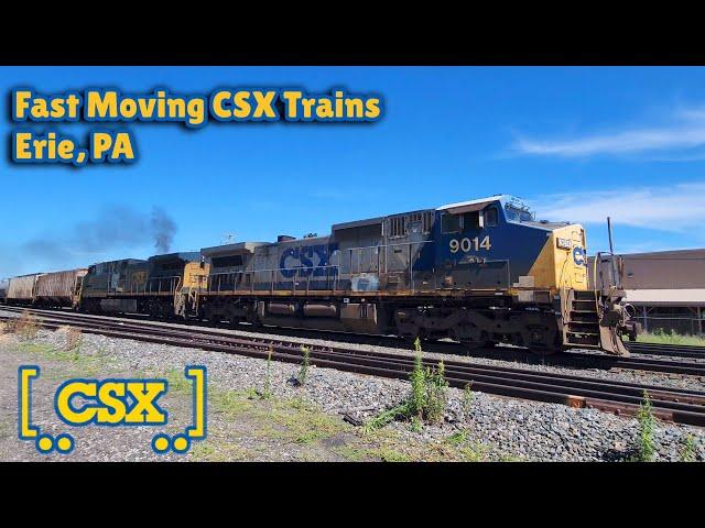 Fast Moving CSX Trains - Erie, PA