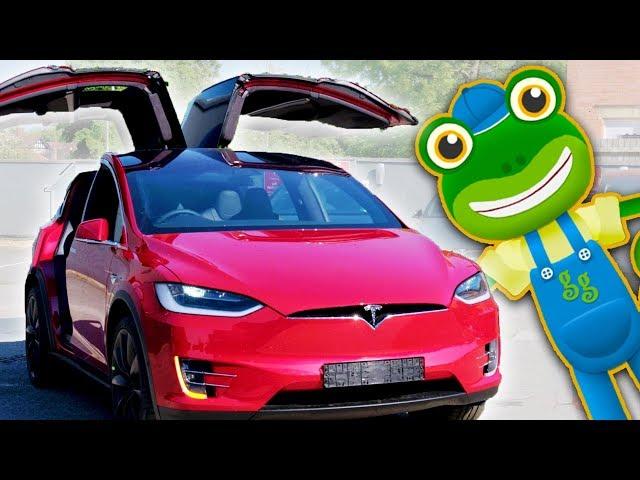 Electric Cars For Kids | Tesla Model X | Gecko's Real Vehicles