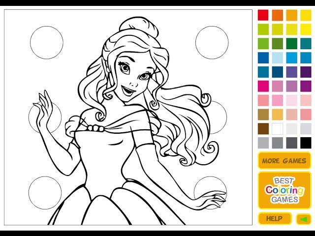 Online Coloring Games For Kids - Disney Princess Coloring Games