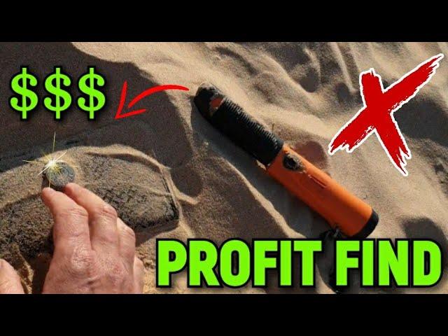 PROFIT FIND founded by me in the beach sand near an empty bottle! Metal detector found lost treasure