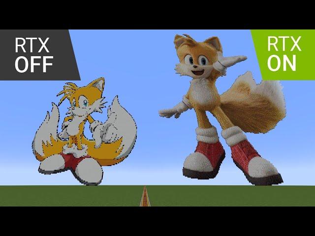 RTX OFF vs RTX ON - Sonic Characters Pixel Art in Minecraft