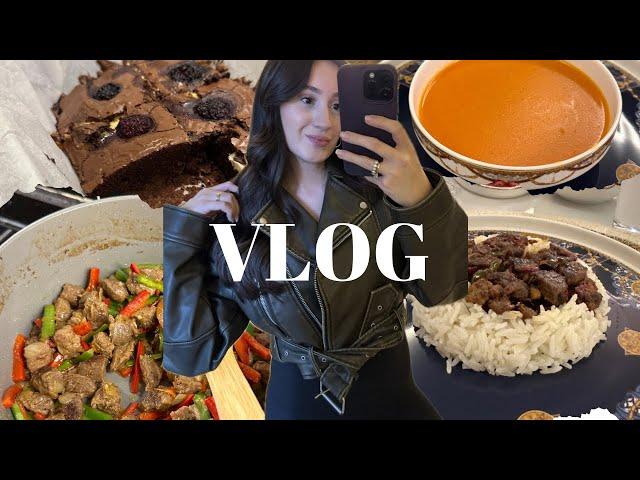 VLOG| KARGO AÇILIMI | MUTFAKTAN ÇIKAMIYORUM ‍ ET SOTE, DOMATES ÇORBASI |  BROWNI TARİFİ