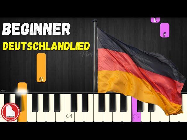 Deutschlandlied  German National Anthem  EASY Beginner Piano Tutorial (MIDI + Sheet Music)