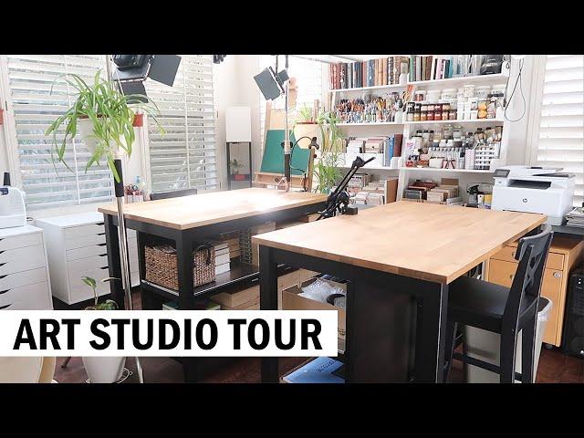 Mixed Media Artist Studio Tour + Art Supply Organization