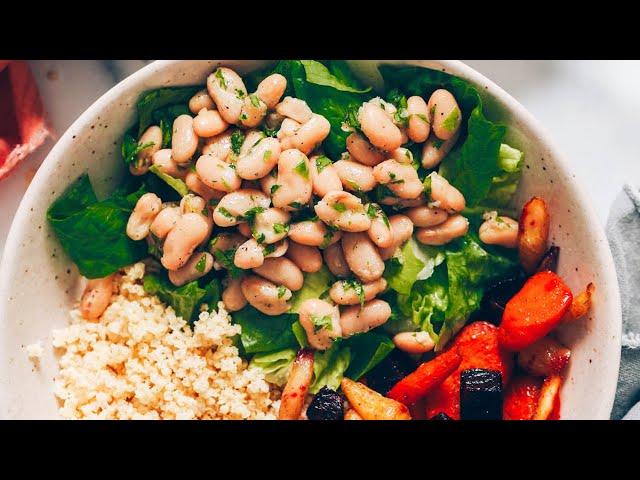 Hearty White Bean Caesar Salad Bowls | Minimalist Baker Recipes