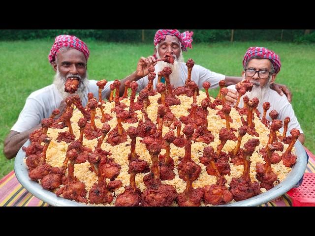 Fried Rice & Chicken Fry - Chicken Lollipop Fry & Rice to Feed Old Age Special People of Village