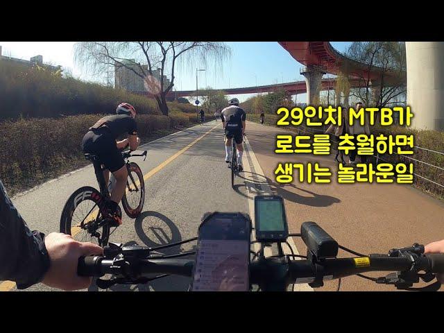 한강 자전거도로를 FM 정석으로 라이딩하는 멋쟁이 로드님 매너 최고! MTB road cycle manner seoul korea Hangang