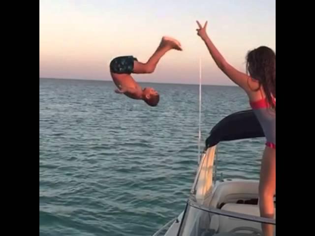 Slow motion front flip