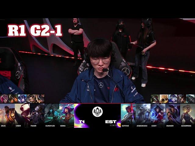 T1 vs EST - Game 1 | Round 1 LoL MSI 2024 Play-In Stage | T1 vs Estral Esports G1 full game