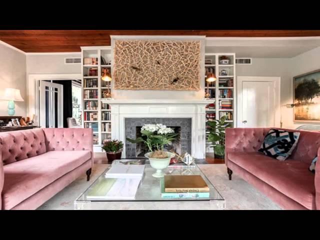 Ideas For Decorating Plush Pink Sofa Living Room