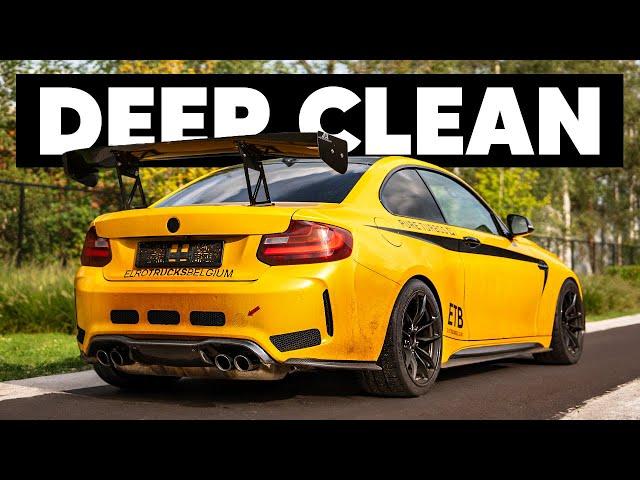 Deep Cleaning a Dirty BMW M2 Track Car