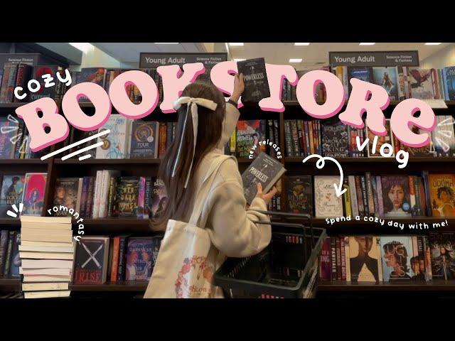 [cozy bookstore vlog] spend the day book shopping with me at barnes & noble + book haul!