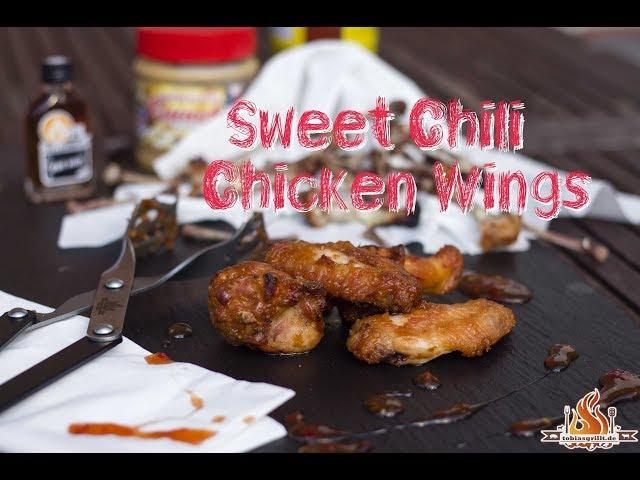 Sweet Chili Chicken Wings mit Erdnusbutter vom Pellet Grill, perfektes Fingerfood - #tobiasgrillt