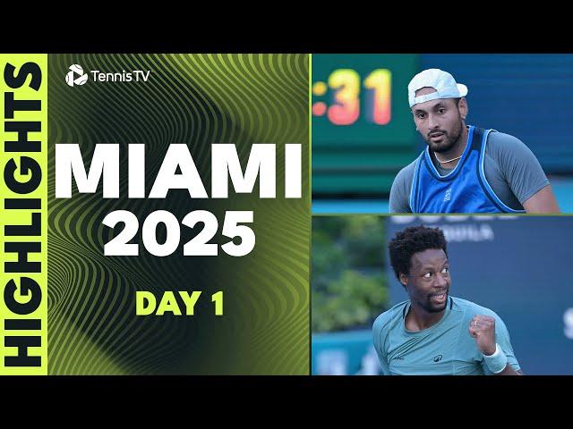 Kyrgios Faces McDonald; Monfils, Bublik & Baez Feature | Miami 2025 Day 1 Highlights