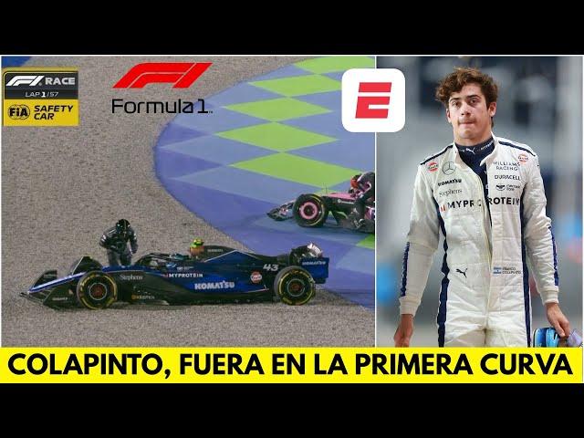 FRANCO COLAPINTO CHOCÓ en la primera curva y queda FUERA del GP de CATAR | Fórmula 1