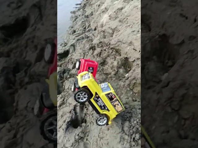 Sumit threw the yellow and red Thar in the river #automobile #shortsfeed #trending