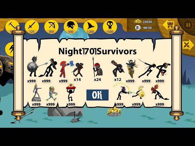 Night 1701 Surviors Unlock Full x999 Army Items | Stick War Legacy