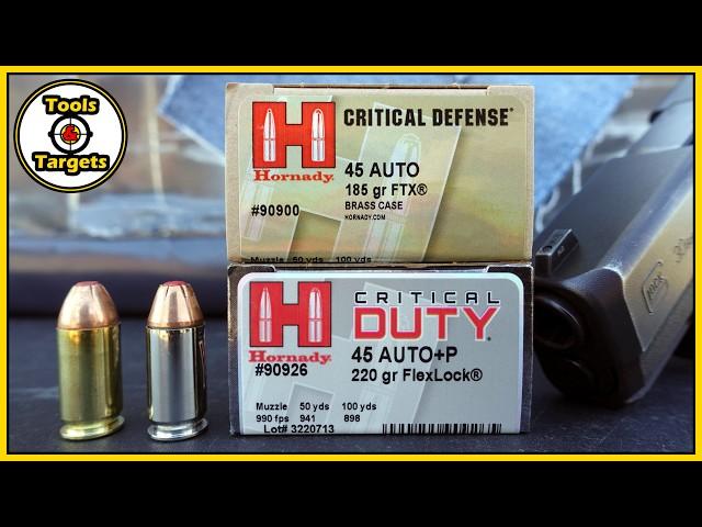 OFF Duty!...Hornady Critical Duty vs Defense .45 ACP Self-Defense Ballistic Gel AMMO Test!