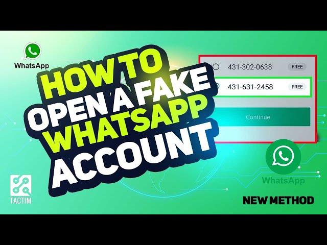 How to Open a Fake WhatsApp Account [2023] | Tactim