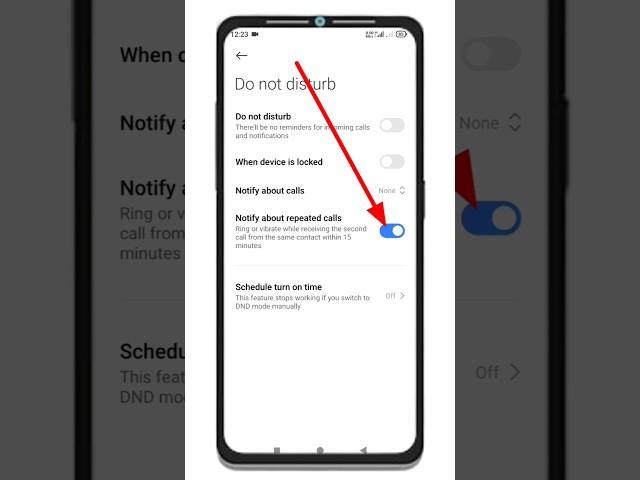 How to disable notify about repeated calls | Do Not Distrub hidden features #shorts