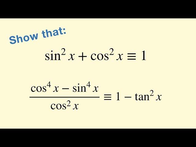 Intro to Trigonometric Identities - part 1