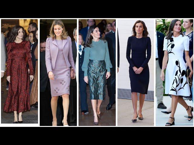 World's most beautiful and gorgeous Queen  Letizia of Spain dress styles/queen Letizia outfits 2024