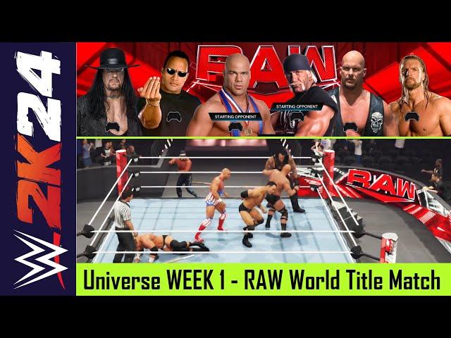 WWE 2k24 Universe Mode WEEK 1 | RAW Undisputed Championship Match | 6 Man Gauntlet Eliminator