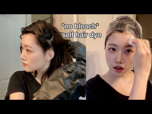 Dyeing Hair from Black to Ash Brown | NO Bleach | Styling Tips