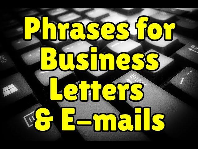 English phrases for business letters and e-mails