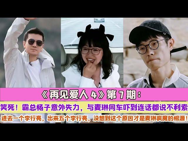 《再見愛人4》第7期：笑死！霸總楊子意外失力，與麥琳同車嚇到連話都說不利索！進去一個李行亮，出來五個李行亮，沒想到這個原因才是麥琳瘋魔的根源！