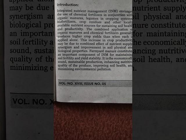 Integrated nutrient management INM