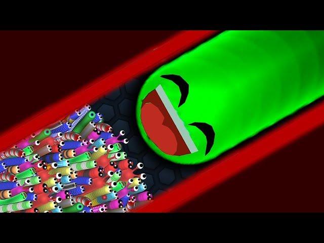 Slither.io 1 Troll Giant Snake vs 97779 Tiny Snakes Epic Slitherio Gameplay!