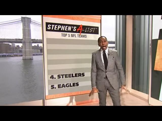 DISGUSTING!  Is Stephen's A-List FLAWED by Steelers fandom?!  | First Take