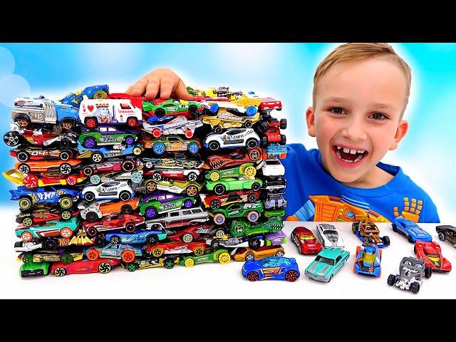 Влад и Никита играют с детскими машинками | Hot Wheels City Слайм Челлендж